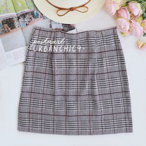 H&M Houndstooth Plaid Mini Jersey Skirt size S